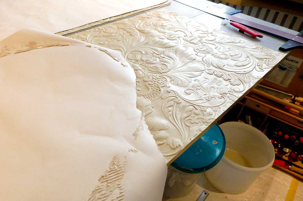 Lincrusta, Prägetapete, roh Lincrusta, Prägetapete, roh