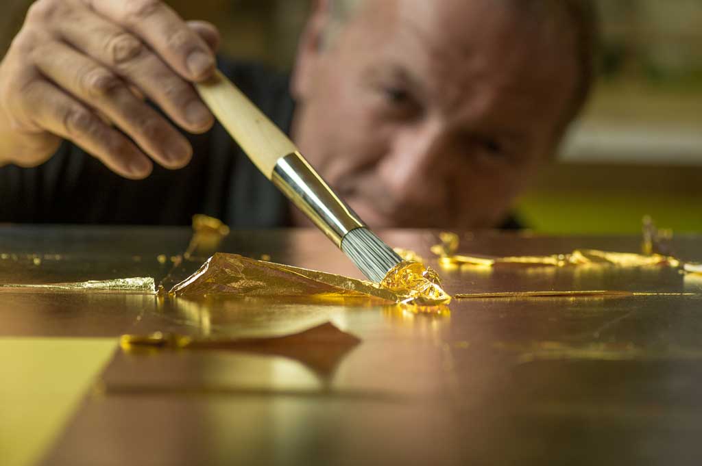 vergolden, Blattgold, Goldblätter vergolden, Blattgold, Goldblätter