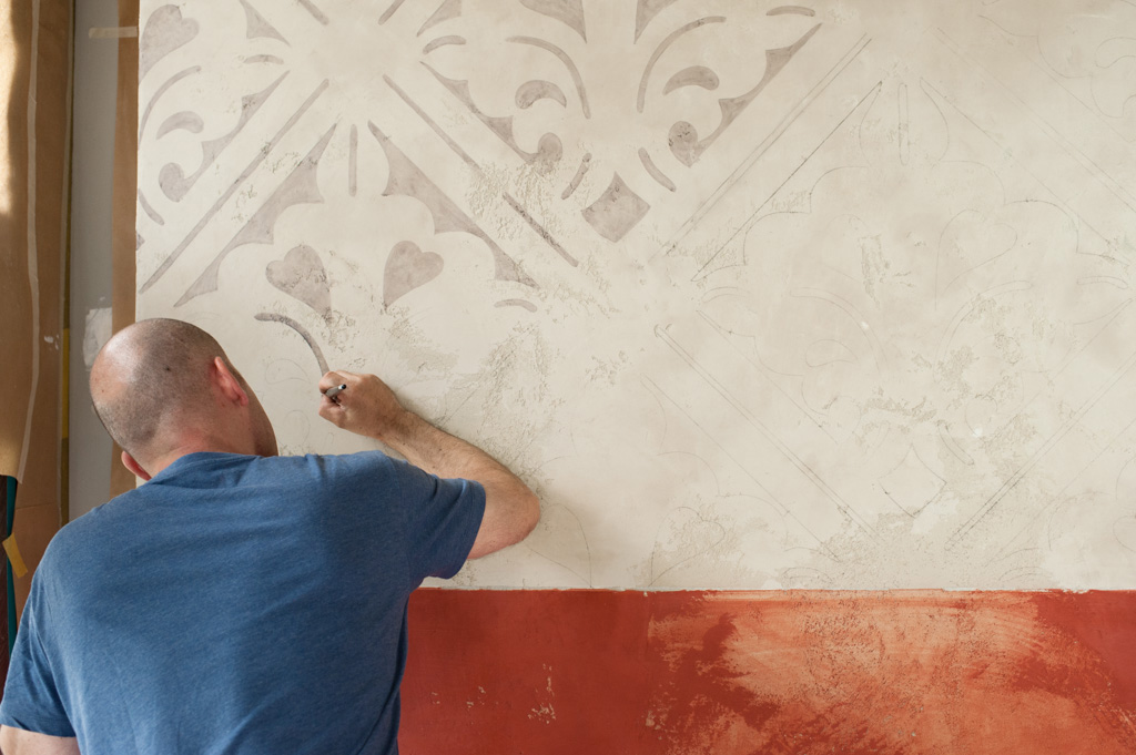 Fresco Verputz Ornamente nachzeichnen Fresco Verputz Ornamente nachzeichnen