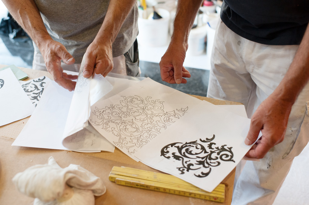 Fresco Verputz florale Ornamente Fresco Verputz florale Ornamente