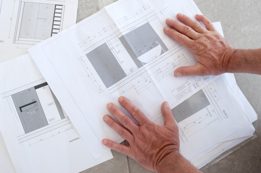 Privathaus Weggis, Pläne Einteilung Betonfelder Privathaus Weggis, Pläne Einteilung Betonfelder