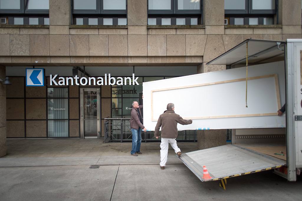 Grossformatiges Bild Punktetechnik, AKB, Claude Bickel Grossformatiges Bild Punktetechnik, AKB, Claude Bickel