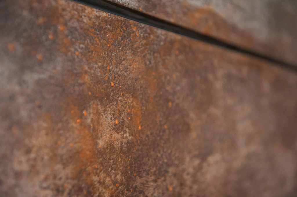 Rostwand bespritzen Detail Rostwand bespritzen Detail